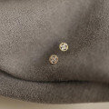 wholesale S925 silver with diamond miniature round cross floral stud earrings M02153-0-0