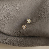 wholesale S925 silver with diamond miniature round cross floral stud earrings M02153-S925 silver pair silver 925 silver