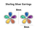 wholesale 999 Sterling Silver Irregular Colorful Stud Earrings for women-0-10