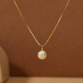 wholesale S925 silver Nalan oval pearl necklace women's daily Korean style minimalist luxury neck jewelry D6965-0-0