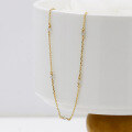 wholesale Silver-plated gold vermeil beaded chain with natural labradorite pendant, factory wholesale-0-2
