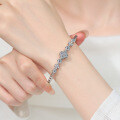 Sterling Silver Plated Gold Moissanite Four-Leaf Clover Bracelet-0-2