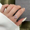 wholesale S925 Sterling Silver New Pear-shaped Waterdrop Diamond-encrusted Zircon Ring for Women, European and American Cross-border Engagement Ring, Ready to Ship-0-1