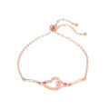 wholesale S925 Sterling Silver Rose Gold Heart Bracelet for Women, Minimalist Niche Design Bangle, Fashionable Elegant Diamond-Embellished Jewelry Wholesale-0-4