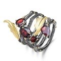 wholesale 925 Sterling Silver Colored Gemstone Original Design Vine-Inspired Niche Ring with Topaz Crystal Natural Ring-0-4