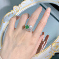 wholesale Metal material first, MuJing Jewelry new simulated emerald 7*7 ring,-0-2