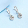 wholesale Pt950 gold plated 925 silver moissanite earrings for women, new style full-set teardrop earrings with elegant luxury ear clips for wholesale-0-1