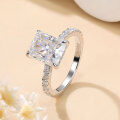 wholesale 18K Gold Plated S925 Sterling Silver Cross-Border Best-Selling 4-Carat Radiant Cut Moissanite Ring for Women-0-2
