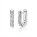 wholesale 925 Sterling Silver Geometric Full Zircon Ear Hoops Ins Light Luxury High-End European and American Style Wholesale Earrings-0-4