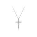 wholesale S925 Sterling Silver Korean Style Fashion Cross Pendant Necklace with Inlaid Diamonds, Sweet and Elegant Collarbone Chain D6495-0-4