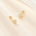 wholesale S925 Sterling Silver Cross-border Exclusive Small Floral Zircon Minimalist Ins-style Stud Earrings New Versatile Elegant Earrings-0-1