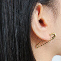 wholesale S925 Sterling Silver 384 Korean Version Ins Small and Unique Design Minimalist Versatile Trendy Cool Personality Safety Pin Earrings for Women-0-2