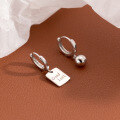 wholesale S925 Sterling Silver Asymmetrical Bead Character Charm Ins-style Designed Ear Clips M03332-0-2