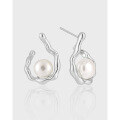 wholesale S925 Sterling Silver Small and Minimalist Irregular Teardrop Design Earrings for Women, Indie Style and Subtle Elegance-0-0