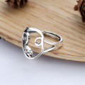 wholesale S925 Sterling Silver European and American Minimalist Ins Style Linear Face Creative Fashion Index Finger Open Ring for Women-0-1