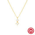 wholesale S925 Sterling Silver Fashion Four-Prong Diamond Necklace,Ins。-0-0