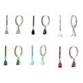 wholesale Brass Luxury High-end Crystal-embellished Colored Teardrop Ear Cuffs,ins。-0-4