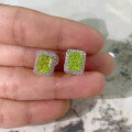 wholesale S925 Silver New 7*9 Olive Green Stud Earrings Fashion Ins Earrings for Women-0-1
