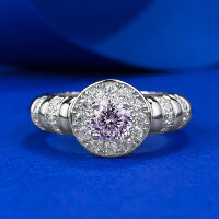 wholesale S925 sterling silver 50mm round pink diamond fireworks-cut ring, skin-brightening-R1034 Purple Diamond>No. 5