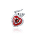 wholesale S925 Silver Designer Natural Garnet Ring Heart Design Colored Gemstone Ring for Gift-0-0