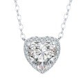 wholesale S925 Silver New 2-Carat Heart Necklace Pendant Women's High Carbon Diamond PendantIns Style-0-4