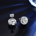 wholesale S925 Sterling Silver Moissanite Round Stud Earrings Fashion Minimalist Luxury Exquisite Niche Design Geometric Earrings-0-2