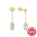 wholesale 925 Sterling Silver New Marquise Pendant Drop Earrings Women-0-0