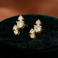 925 Sterling Silver Hip-Hop American Asymmetric Geometric Earrings with 05CT Moissanite for Women-0-0