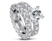 wholesale S925 Sterling Silver, Free Shipping [Clearance Ring] Women's Double-Layer Stackable Moissanite-Inspired Ring with a Luxurious High-End Feel-Style B [Clearance Free Shipping]  US Size 6