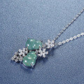 S925 Silver Inlaid Natural Hazardous Material Blue Water Jade Gourd Pendant-0-2