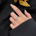 wholesale S925 Sterling Silver Fresh and Sweet Ins Style Niche Design Lily of the Valley Bow Ring R02332-0-1