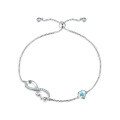 wholesale 925 Sterling Silver Crystal Bracelet, Small and Exquisite Cross-Border Jewelry for Women, Heart Bow Bracelet Wholesale-0-5