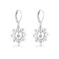 wholesale S925 sterling silver custom-made snowflake earrings, French-style versatile studs for foreign trade orders-0-6