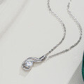 S925 Silver D Color Moissanite Pendant Necklace for Women-0-0