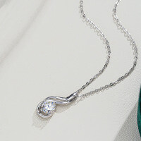 S925 Silver D Color Moissanite Pendant Necklace for Women-1 carat (set with zircon)  925 silver