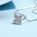 wholesale S925 Sterling Silver Petal Minimalist High-End Fashion Versatile Moissanite Necklace Gift for Girlfriend-0-1