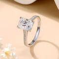 wholesale S925 Sterling Silver Plated with 18K Gold 3-Carat Cushion Cut Moissanite Ring for Women, Cross-Border Jewelry Wholesale-0-2
