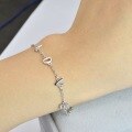 wholesale S925 Sterling Silver High Appearance Popular Love Sweet Bracelet for Female Students Korean Style Fresh and Elegant Hypoallergenic and Colorfast-0-2