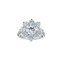 Sterling Silver Moissanite 3ct Snowflake Youth Bulb Bridal Ring Adjustable Cross-border-0-3