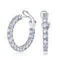 wholesale S925 Sterling Silver with 40 High Carbon Diamond New Minimalist Ear Clasp Fashion Versatile Women's Jewelry-0-5