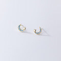 wholesale S925 silver blue diamond moon star earrings fresh and delicate ear accessories M00278-0-3
