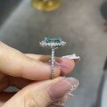 wholesale S925 silver gold-plated 8x10mm 4-carat green moissanite ring, a hot-selling cross-border e-commerce product from Yuntong Jewelry-0-1