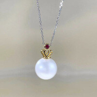 wholesale 925 Silver Zhuo Zhifan New 11mm Pearl Necklace Pendant for Women, Light Luxury Daily Fashion Style, Hot Seller in Europe and America-N313 Pearl Necklace 925 Silver