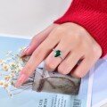wholesale 925 Sterling Silver Women's Teardrop 3-Carat Lab-Grown Emerald with Moissanite Ring Jewelry Cross-Border Supply-0-4
