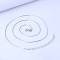 wholesale S925 Sterling Silver Men's Necklace Without Pendant, Bare Chain, Thin Snake Chain, Collarbone Chain, Women's Versatile Layering Minimalist Chain Accessory-0-3