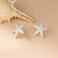 wholesale S925 Sterling Silver Fresh and Sweet Ins Style Niche Design Exquisite Full-Diamond Starfish Ear Stud M06632-0-4