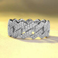 wholesale S925 Sterling Silver Full Zirconia Prong-Set Ring with Hip-Hop Style, Trendy and Versatile-0-0