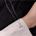 wholesale S925 Sterling Silver Mermaid Tail Natural Shell Necklace for Women, Fashionable and Elegant, Unique and Versatile Collarbone-0-1