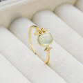 wholesale S925 Silver Plated 14K Gold New Arrival Fashion Niche Design Style Peridot Ring-0-2