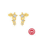 wholesale S925 Sterling Silver Double-Layer Heart Earrings with Diamonds, Butterfly, Pearl, and Petal Design-0-5